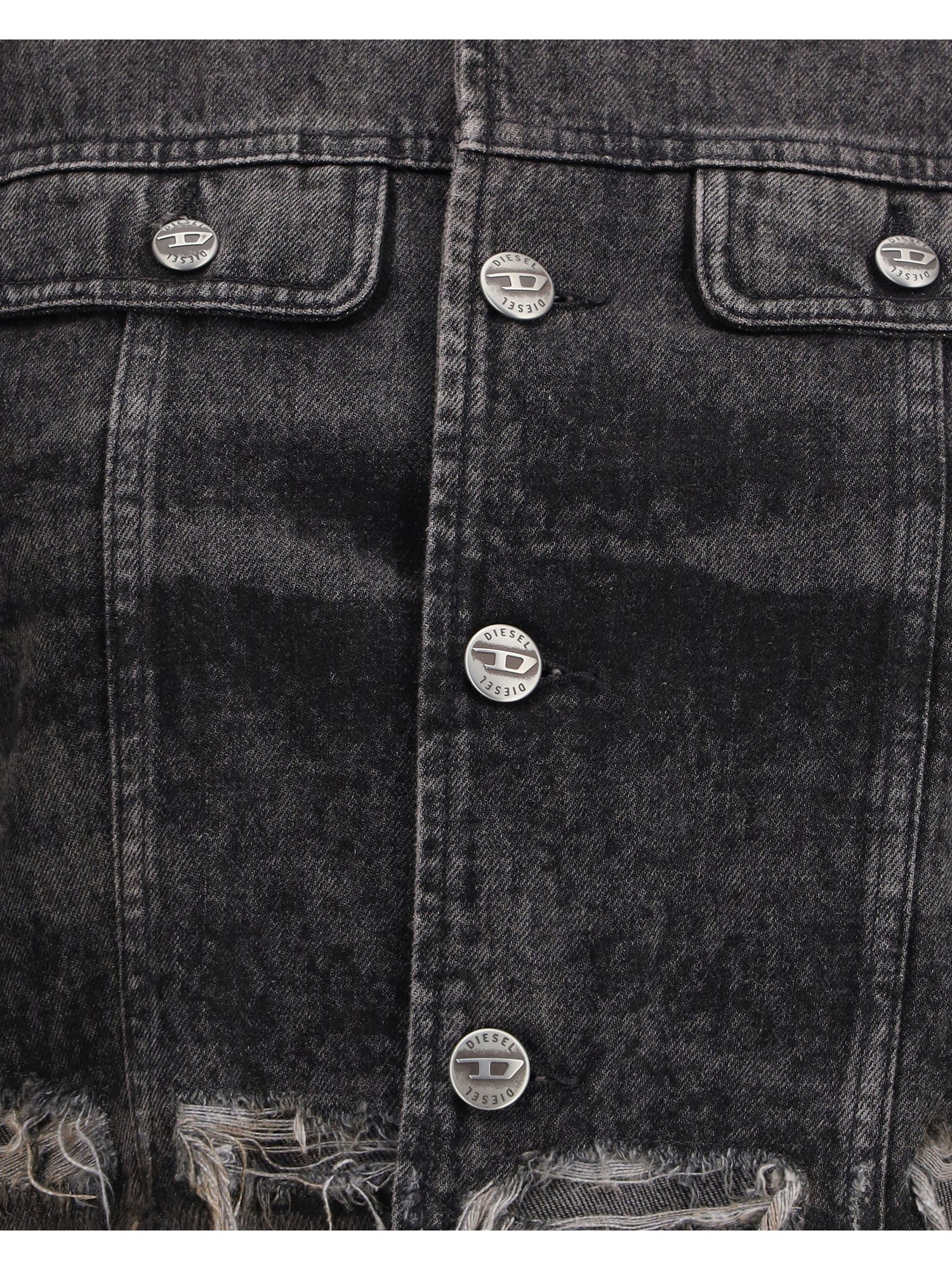 DIESEL M laser-engraved cotton-hemp denim jacket 