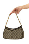 ophidia ophidia beige and brown gg supreme fabric handbag