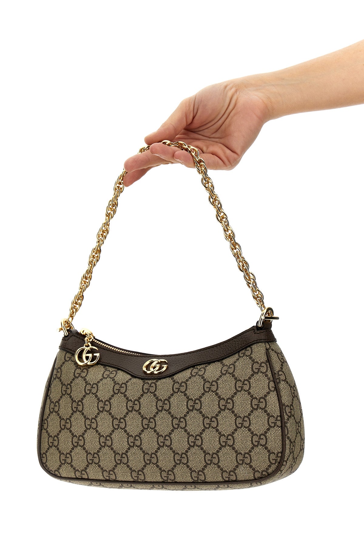ophidia ophidia beige and brown gg supreme fabric handbag