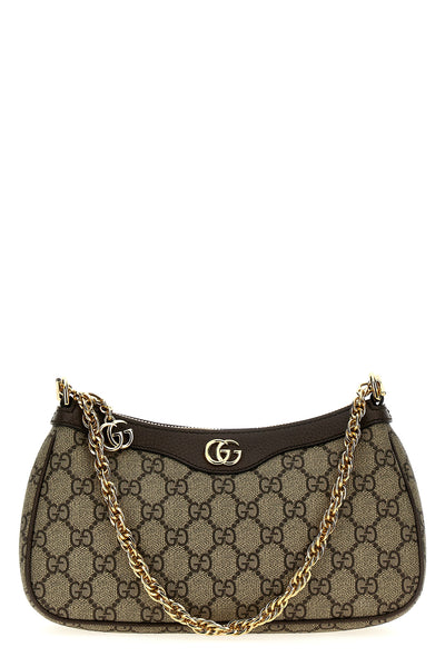 ophidia ophidia beige and brown gg supreme fabric handbag
