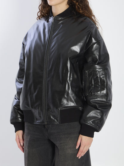 SALVATORE SANTORO 38 leather bomber jacket 