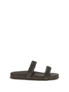 leather sandals with precious braided straps