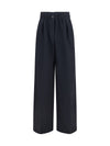 wide-leg pants with drawstring