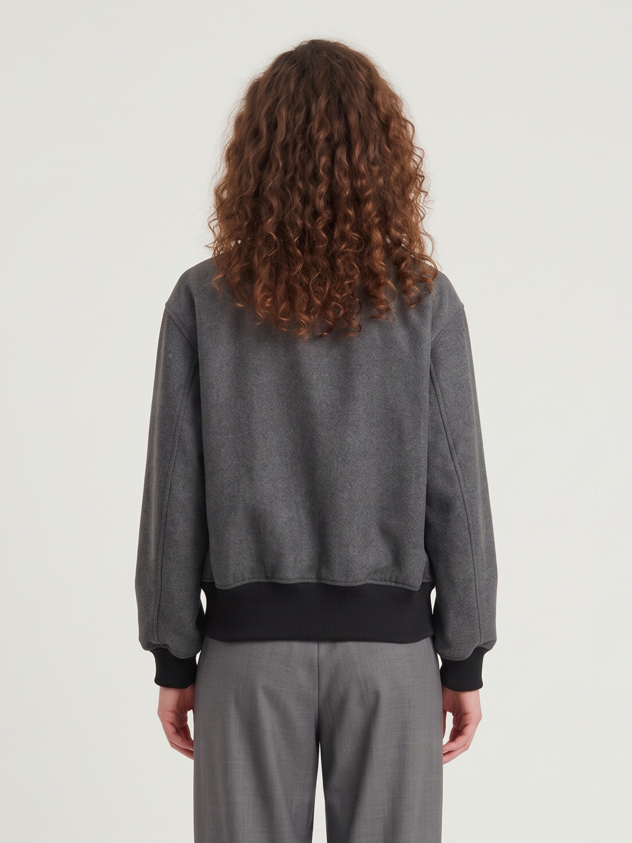 dark grey chevron bomber jacket