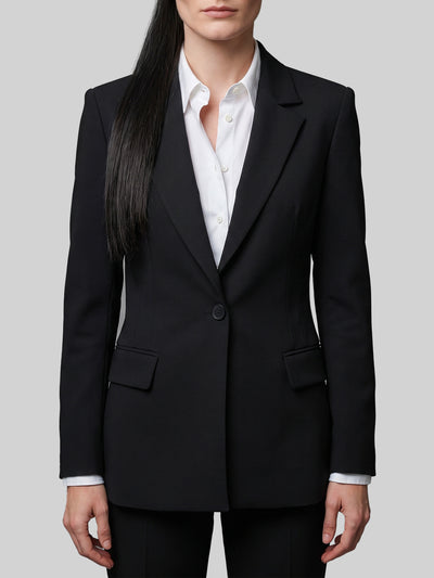 single-breasted technical fabric jacket