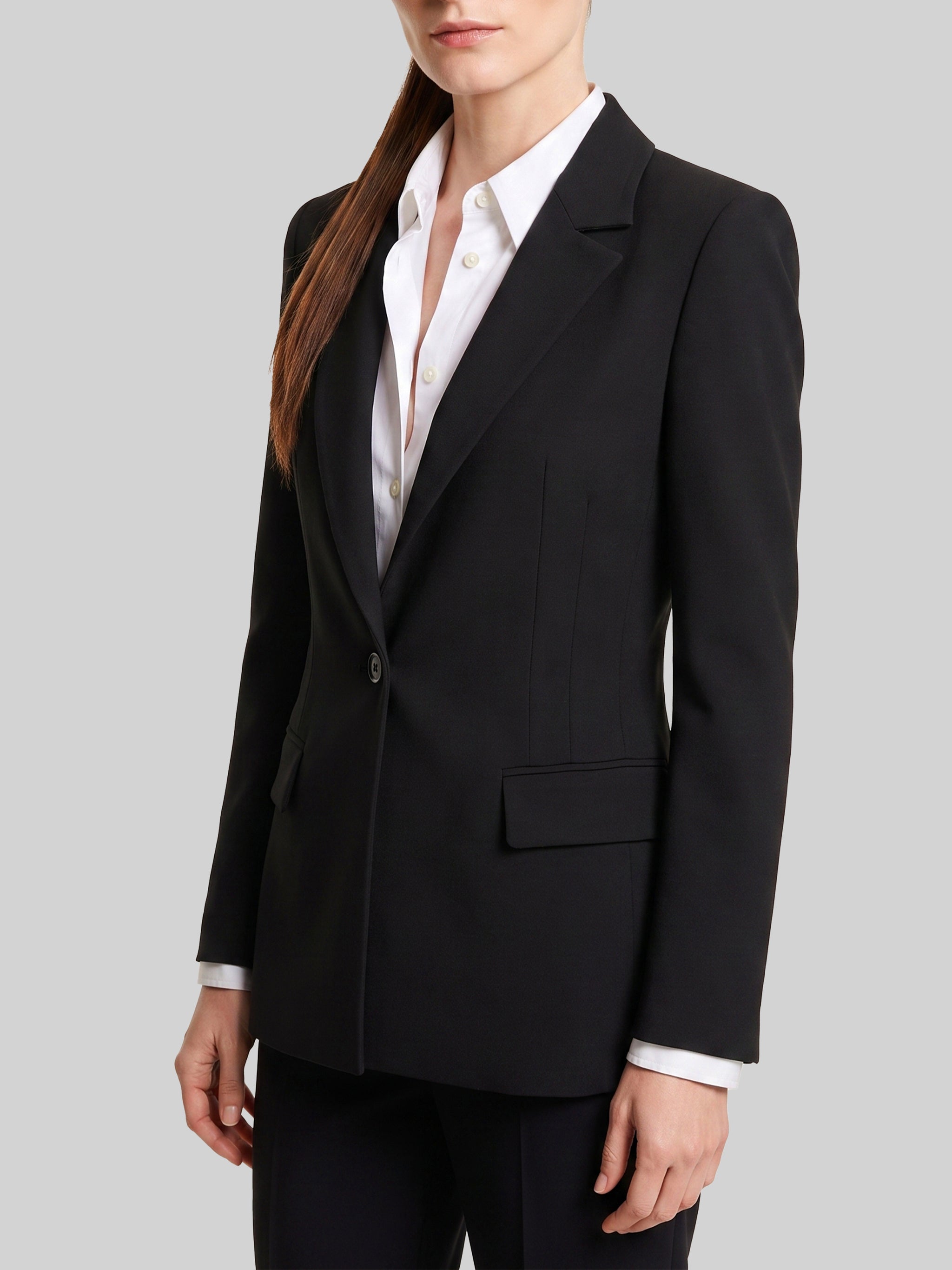 single-breasted technical fabric jacket