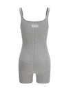 moon logo ribbed jersey short catsuit