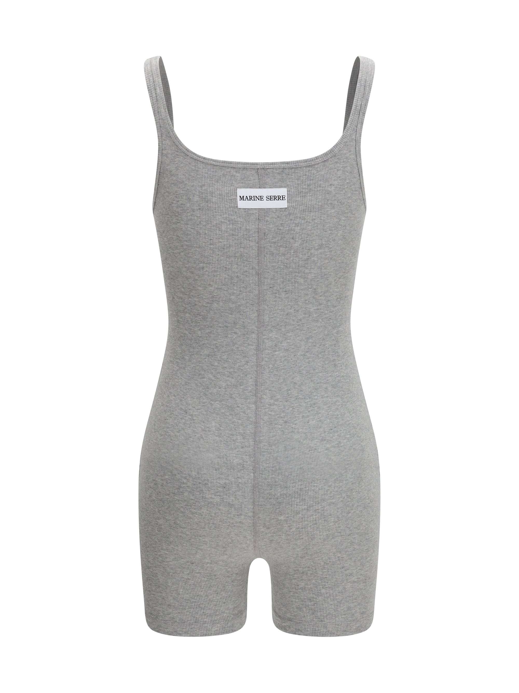 moon logo ribbed jersey short catsuit
