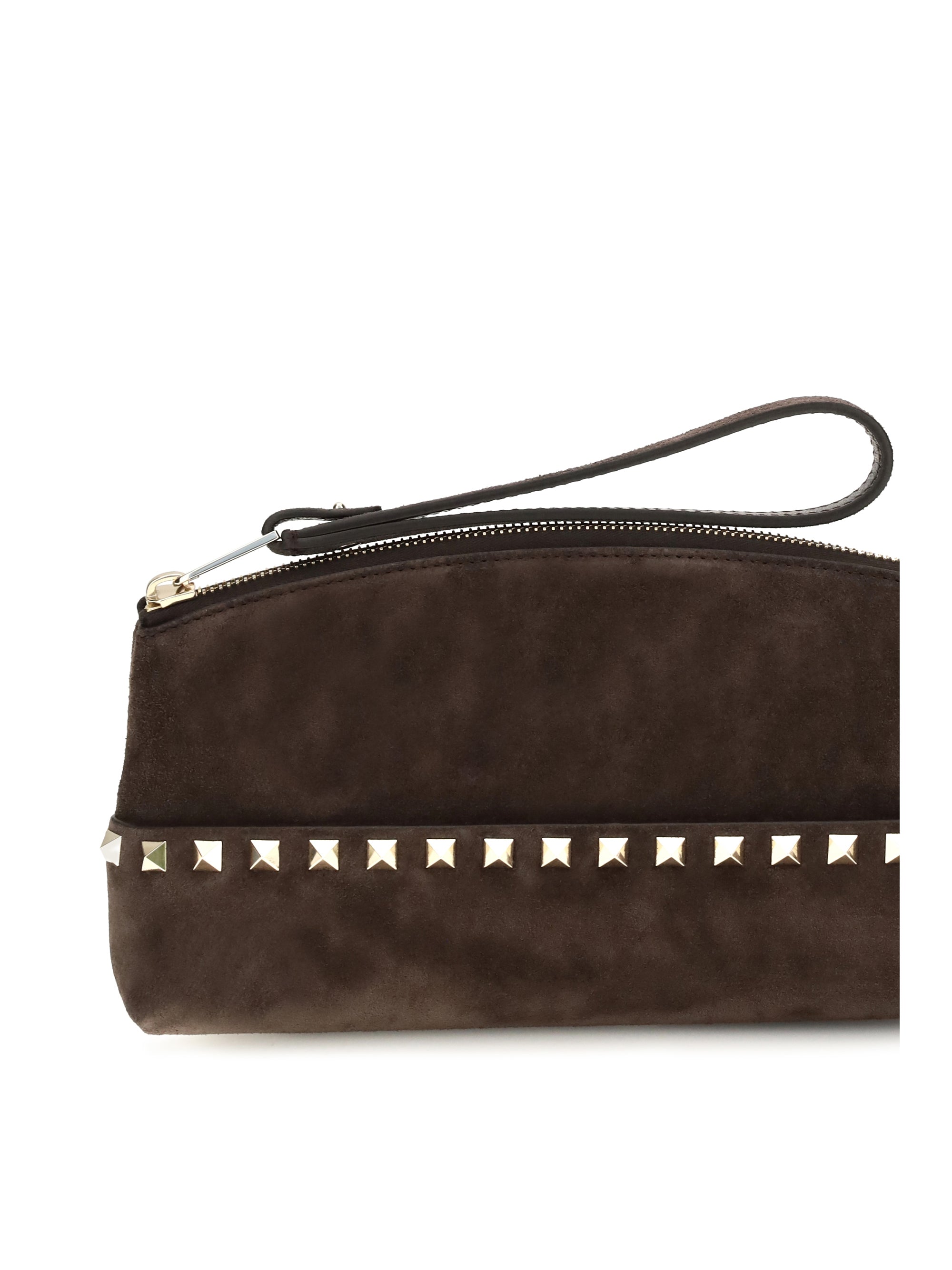 rockstud suede pouch