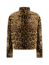 printed smooth velvet boxy jacket