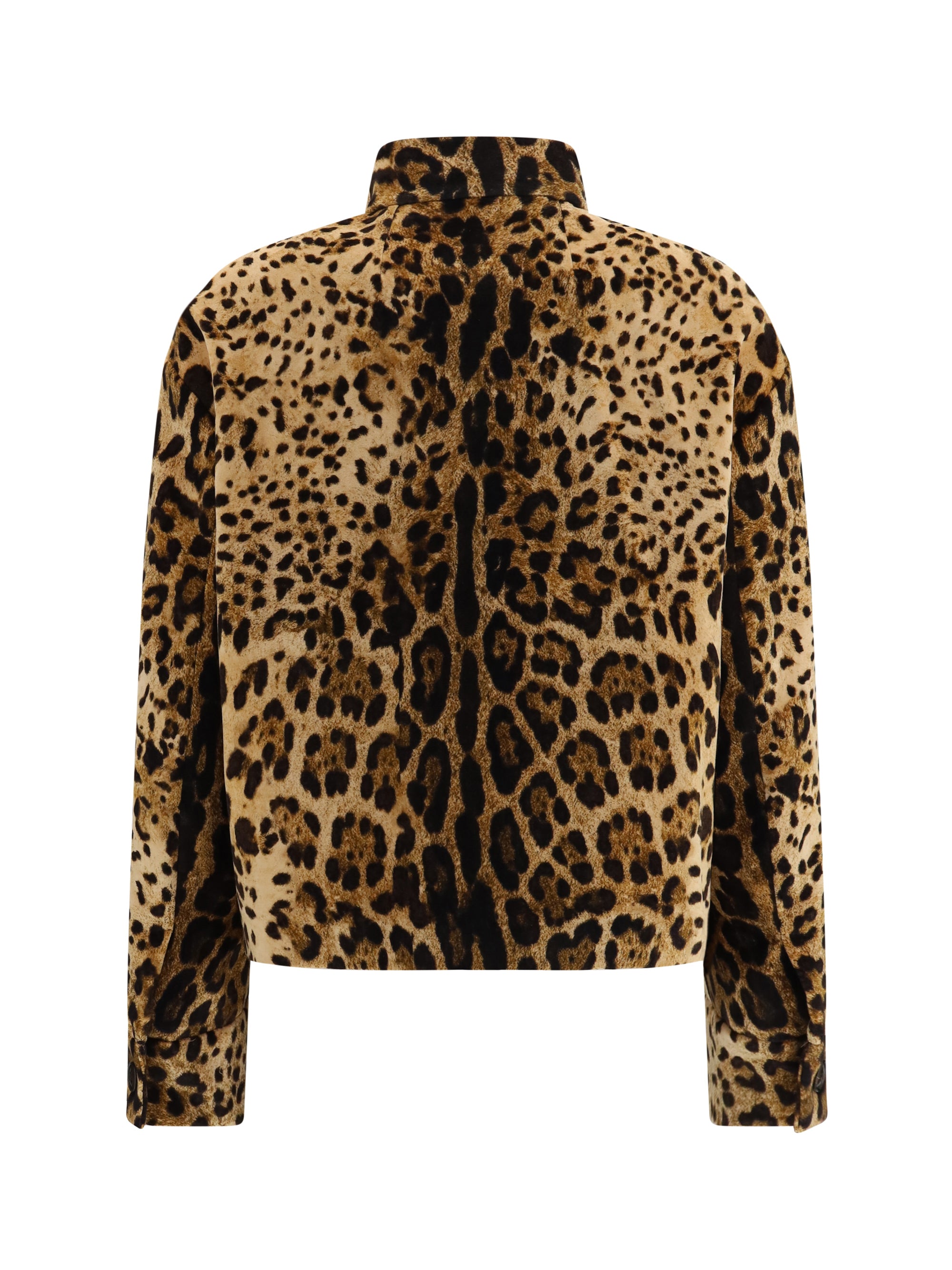 printed smooth velvet boxy jacket