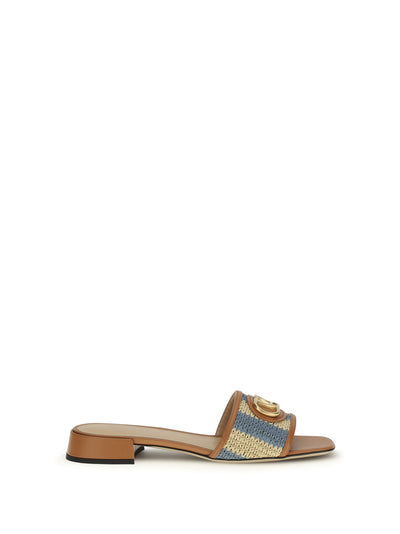 vlogo signature raffia slide sandals