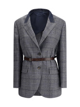BRUNELLO CUCINELLI 42 prince of wales pattern blazer