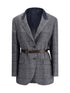 BRUNELLO CUCINELLI 42 prince of wales pattern blazer