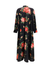 DOLCE & GABBANA 42 long dress with rose bouquet print