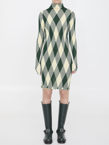 BURBERRY M argyle motif dress