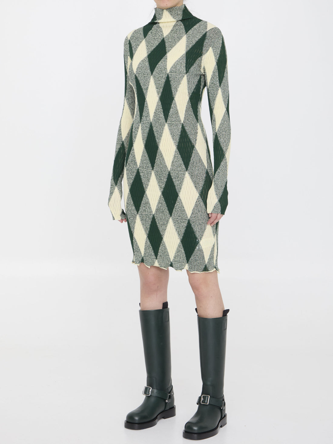 BURBERRY M argyle motif dress