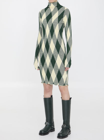 BURBERRY M argyle motif dress