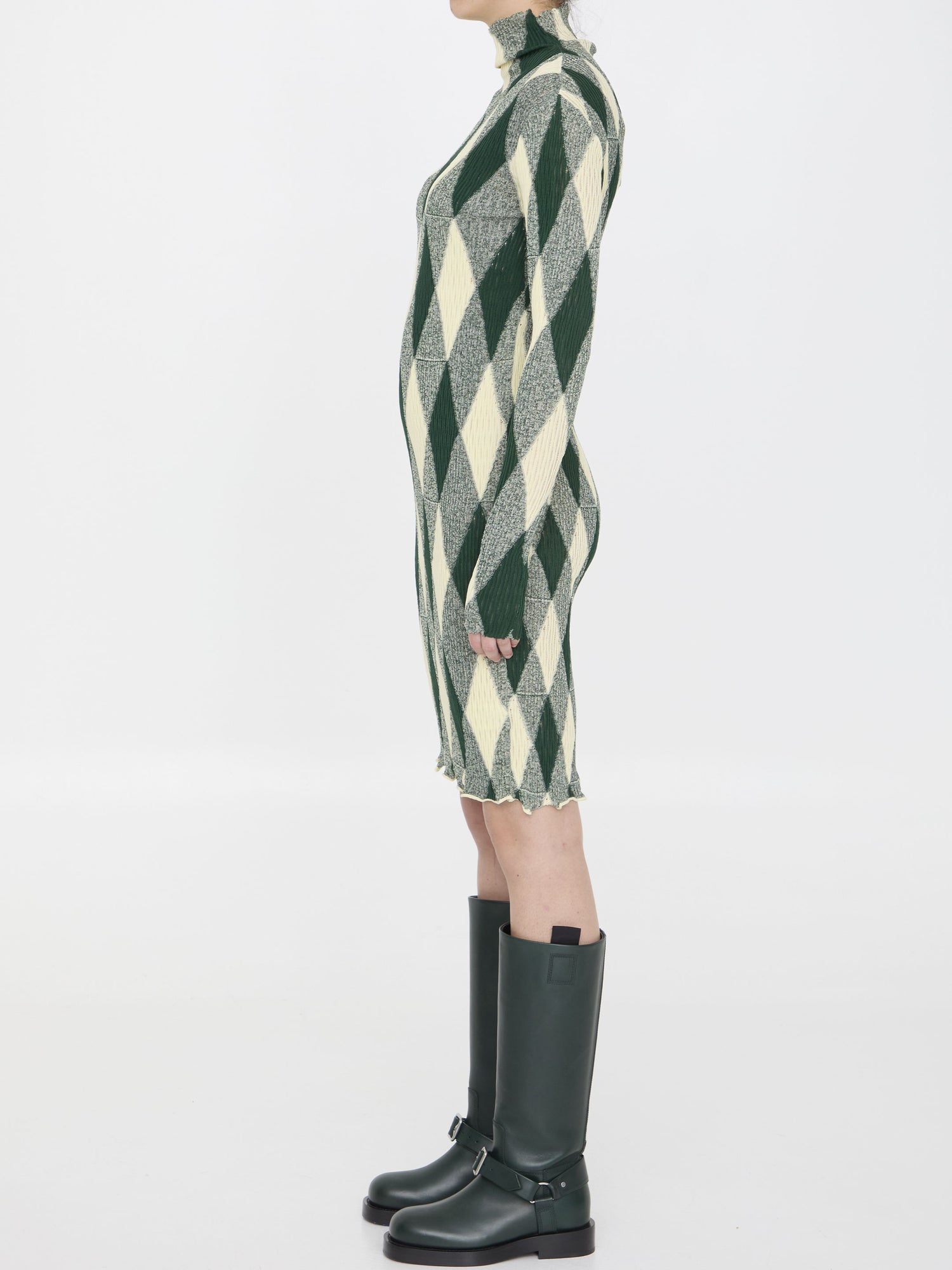 BURBERRY M argyle motif dress