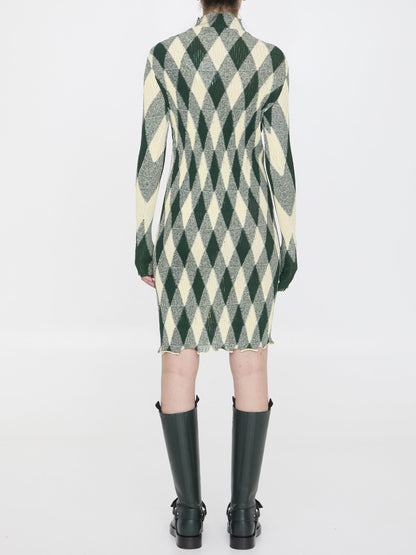 BURBERRY M argyle motif dress