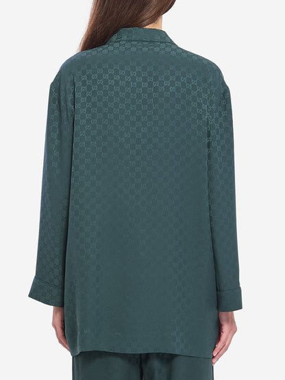GUCCI 40 gg jacquard silk shirt