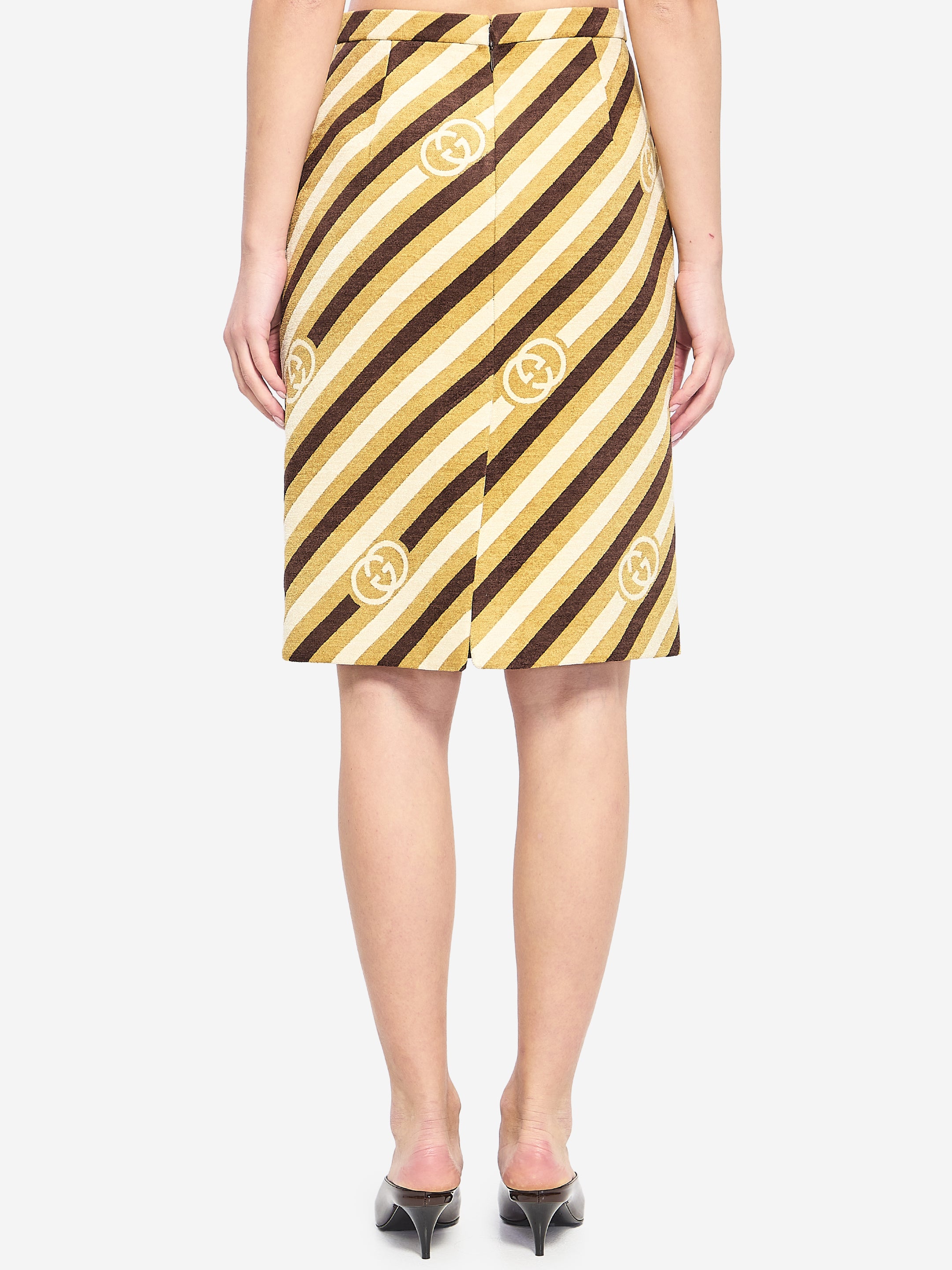 GUCCI 40 diagonal gg longuette skirt