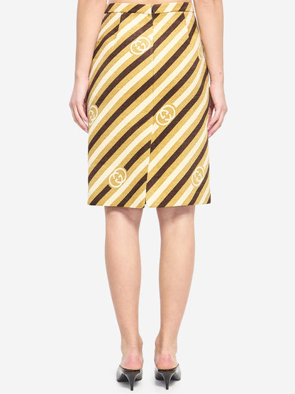 GUCCI 40 diagonal gg longuette skirt