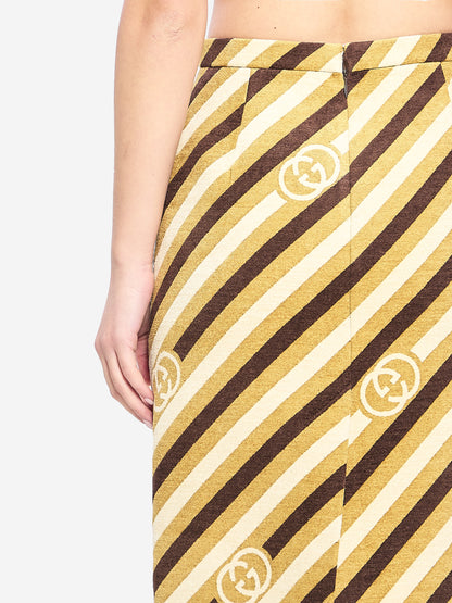 GUCCI 40 diagonal gg longuette skirt