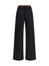 wide-leg pants with ribbed waistband