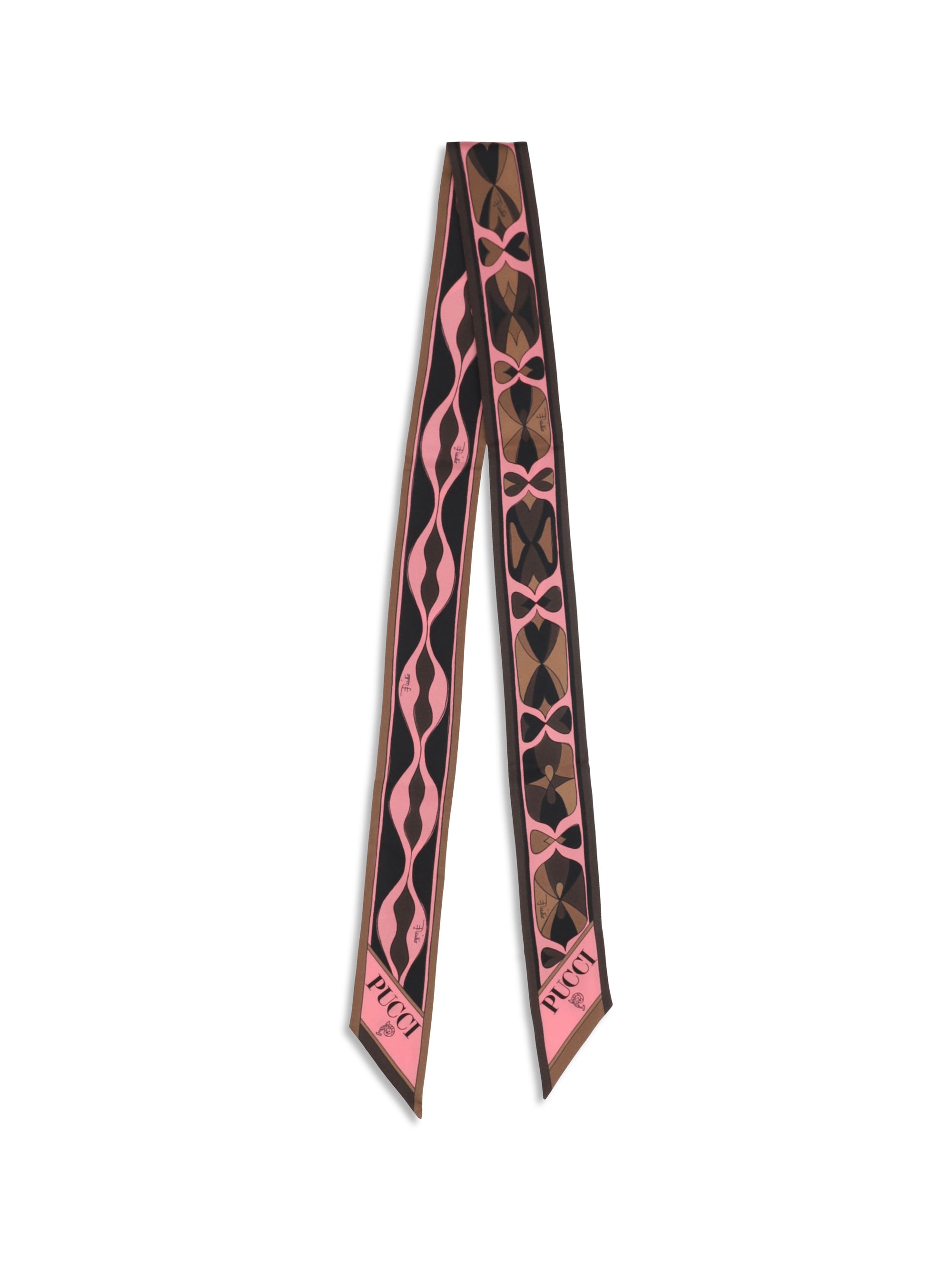 silk twill bandeau scarf with mixed prints