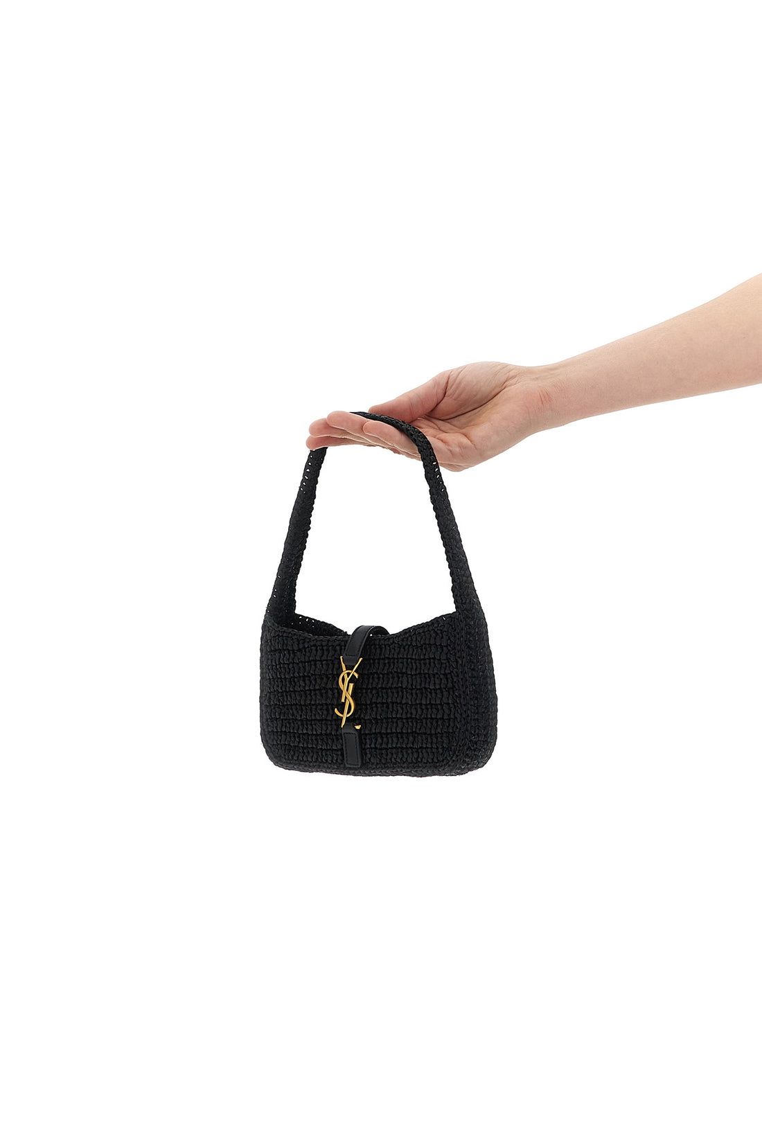 SAINT LAURENT OS le 5 à 7 mini handbag in woven raffia