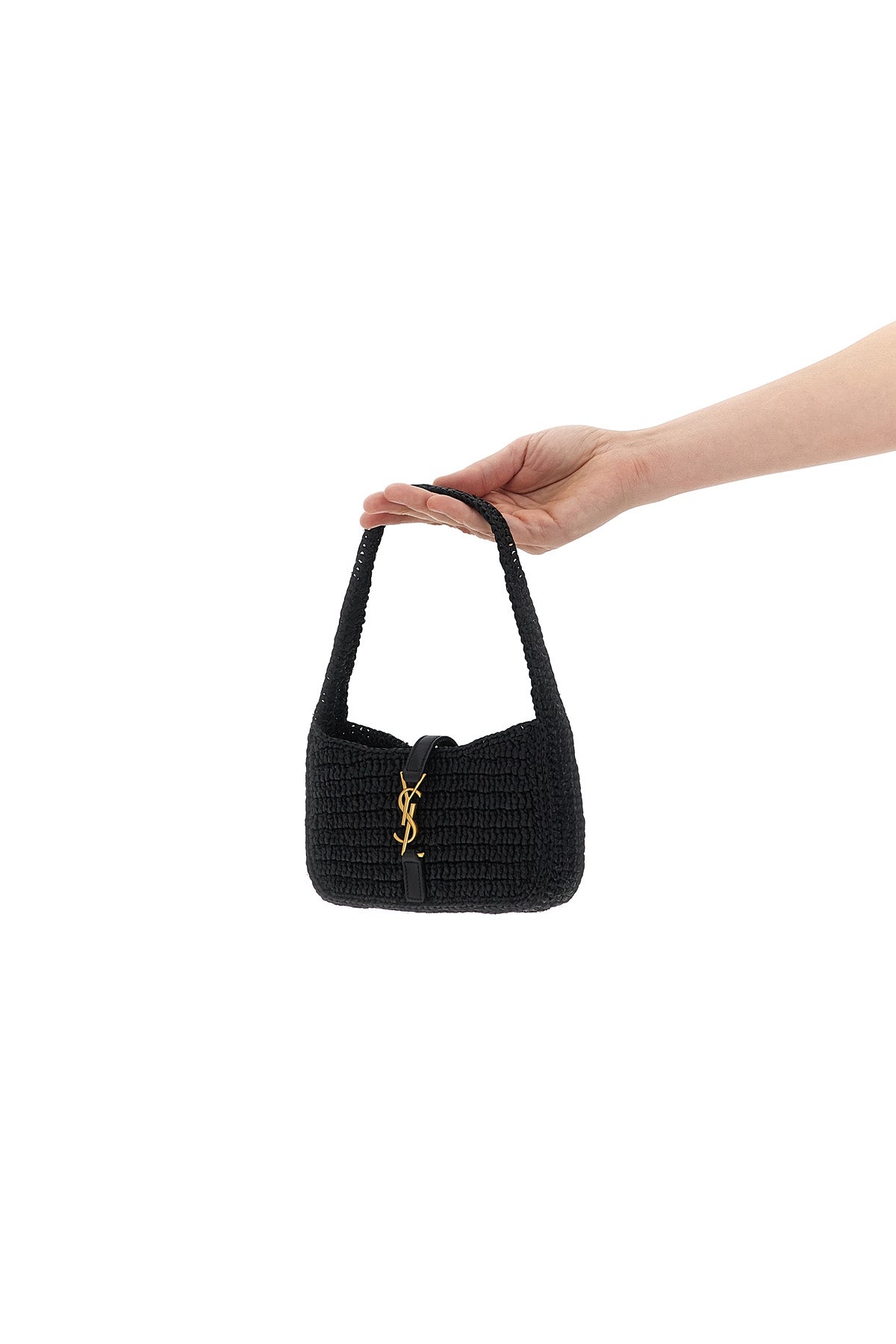 le 5 à 7 mini handbag in woven raffia