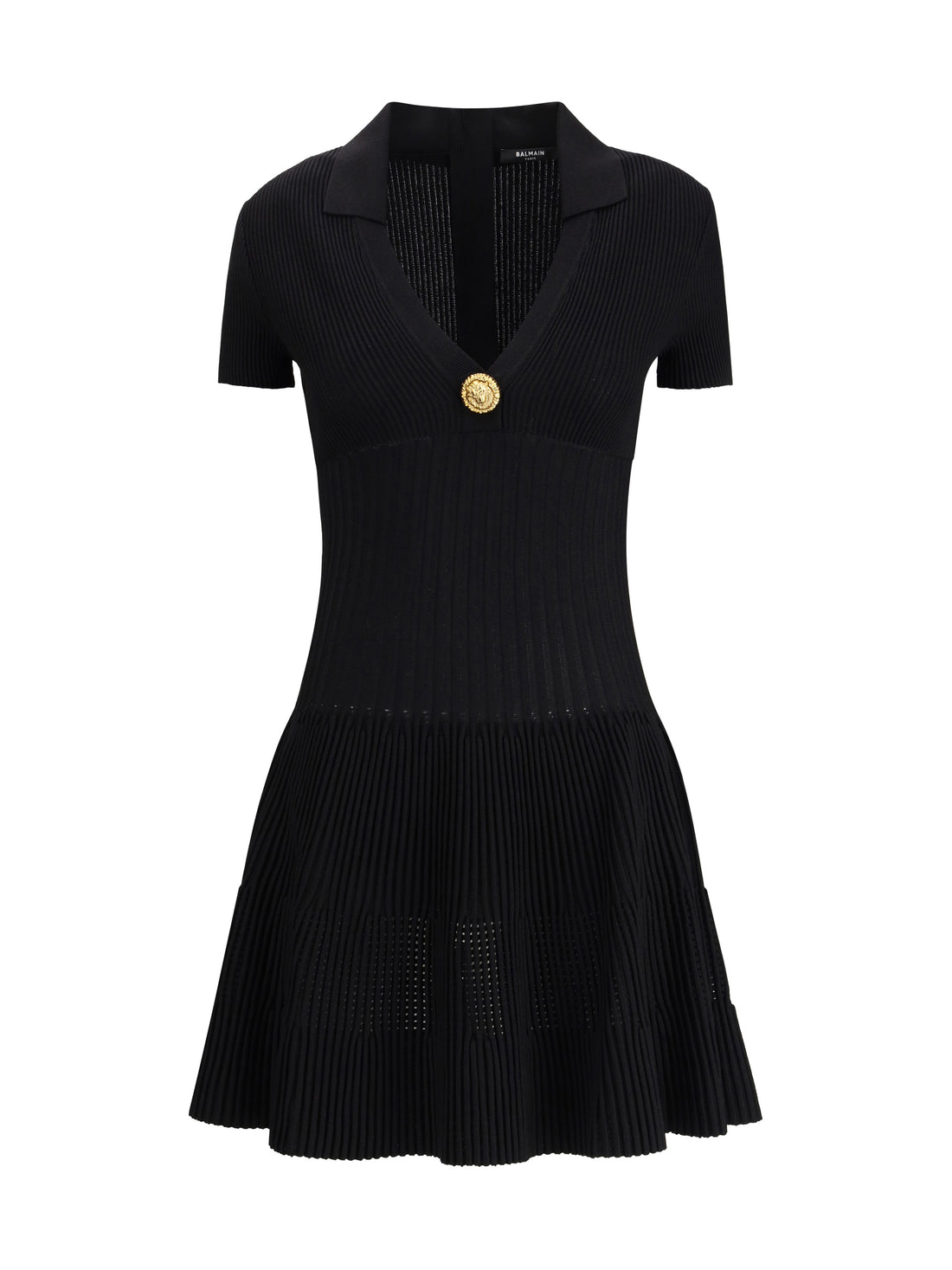 BALMAIN 40 flared knit mini dress
