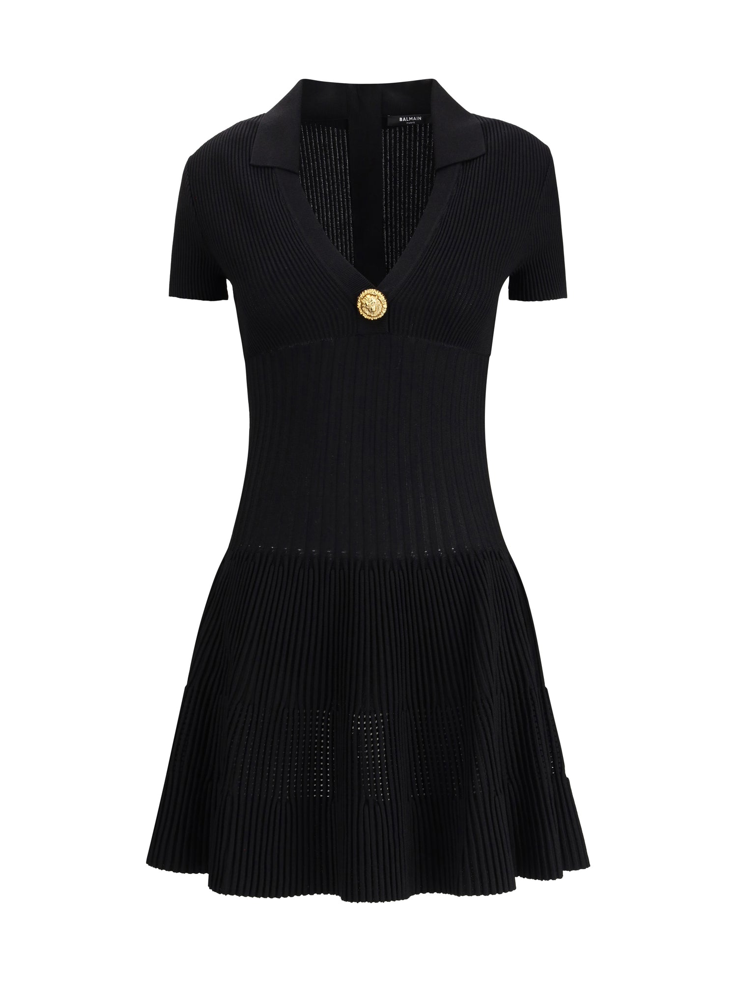 BALMAIN 40 flared knit mini dress