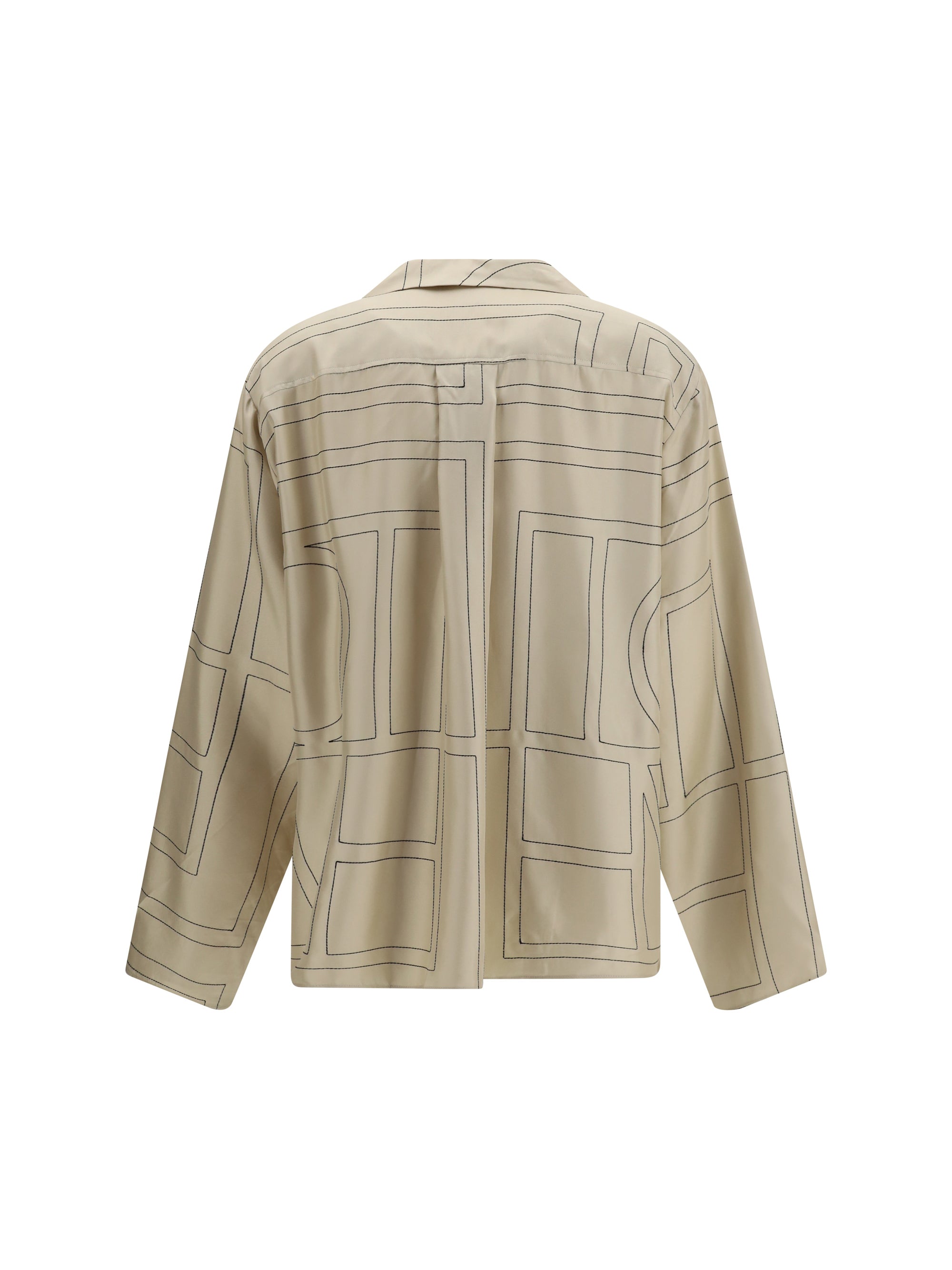 silk shirt with all-over monogram