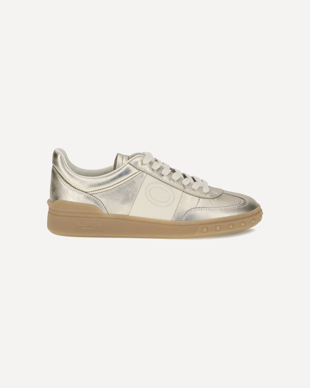 Valentino Garavani Laminated Leather Upvillage Sneakers Gold