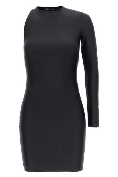 one shoulder stretch fabric dress