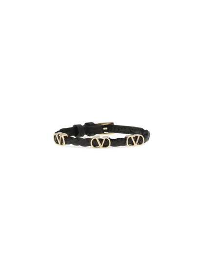 VALENTINO GARAVANI OS leather vlogo bracelet 