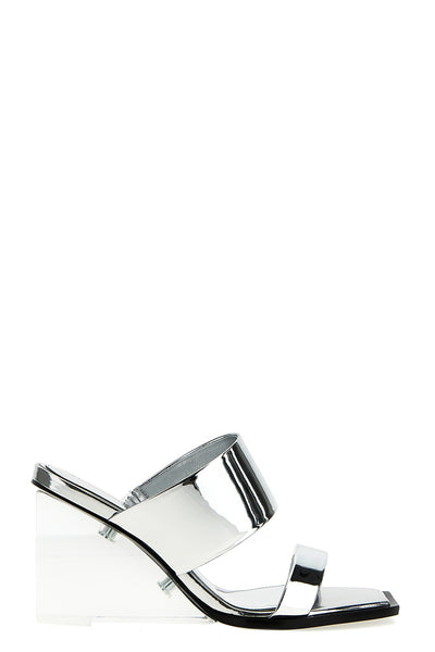 mirror mirror-effect leather sandals