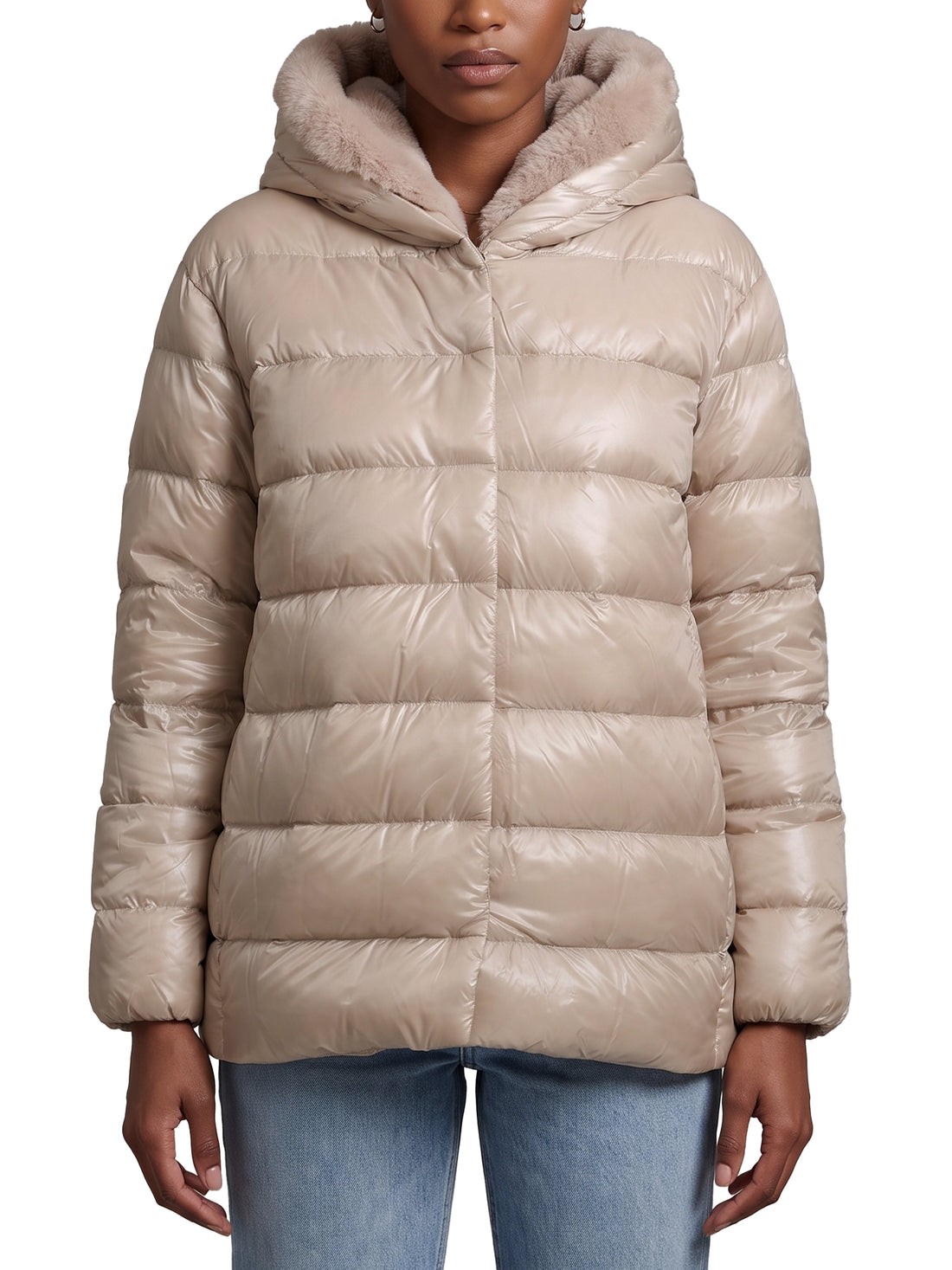 HERNO 40 ultralight down jacket with faux fur