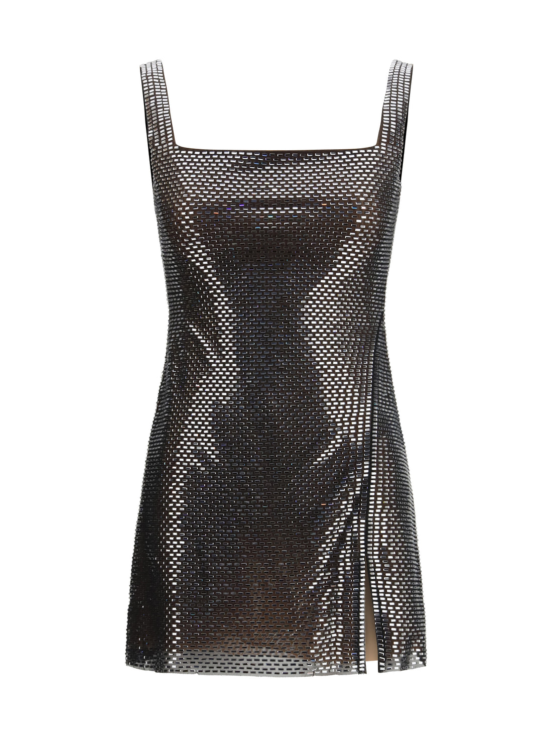 SELF-PORTRAIT 6 rhinestone mesh mini dress 