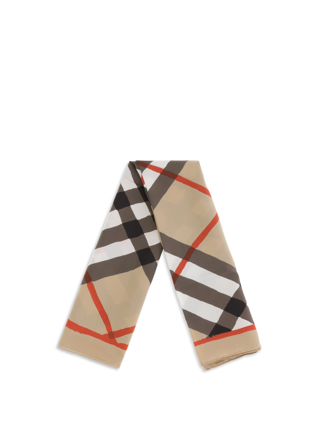 BURBERRY OS silk watercolour check scarf