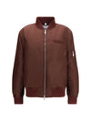 embroidered logo nylon bomber jacket