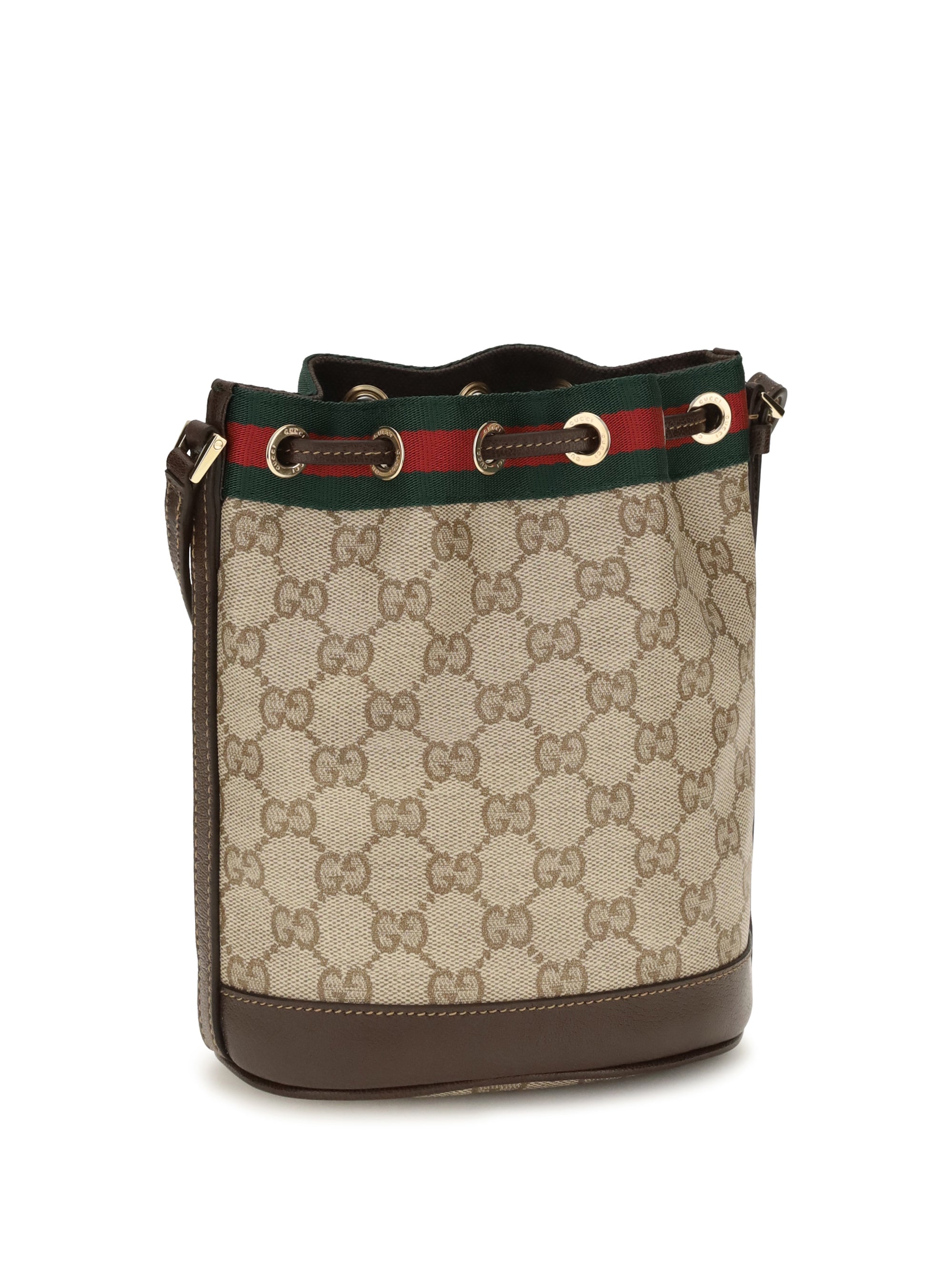 web stripe bucket bag