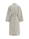 belted cotton twill trench coat