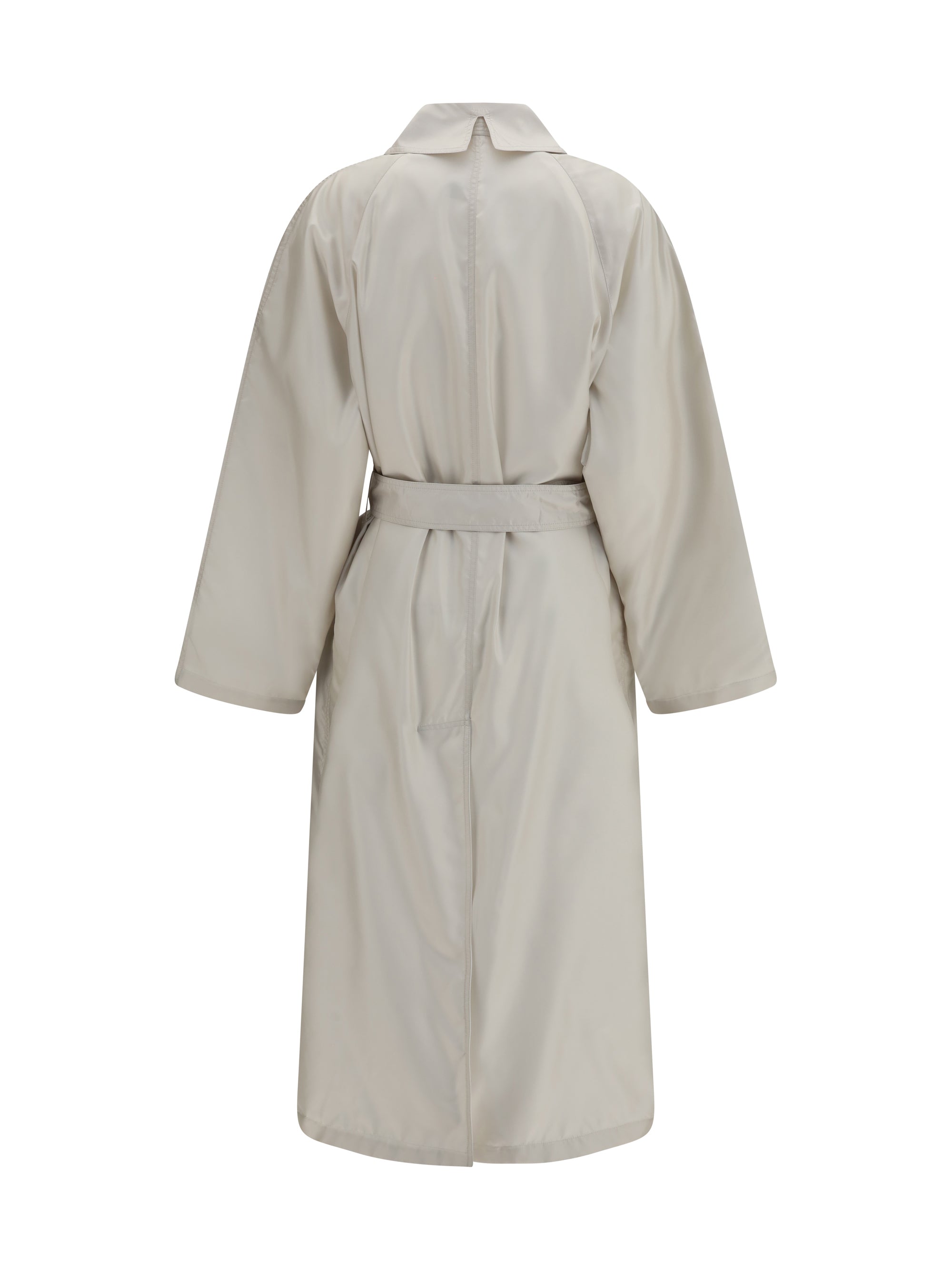 belted cotton twill trench coat