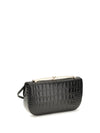 crocodile-print leather shoulder bag