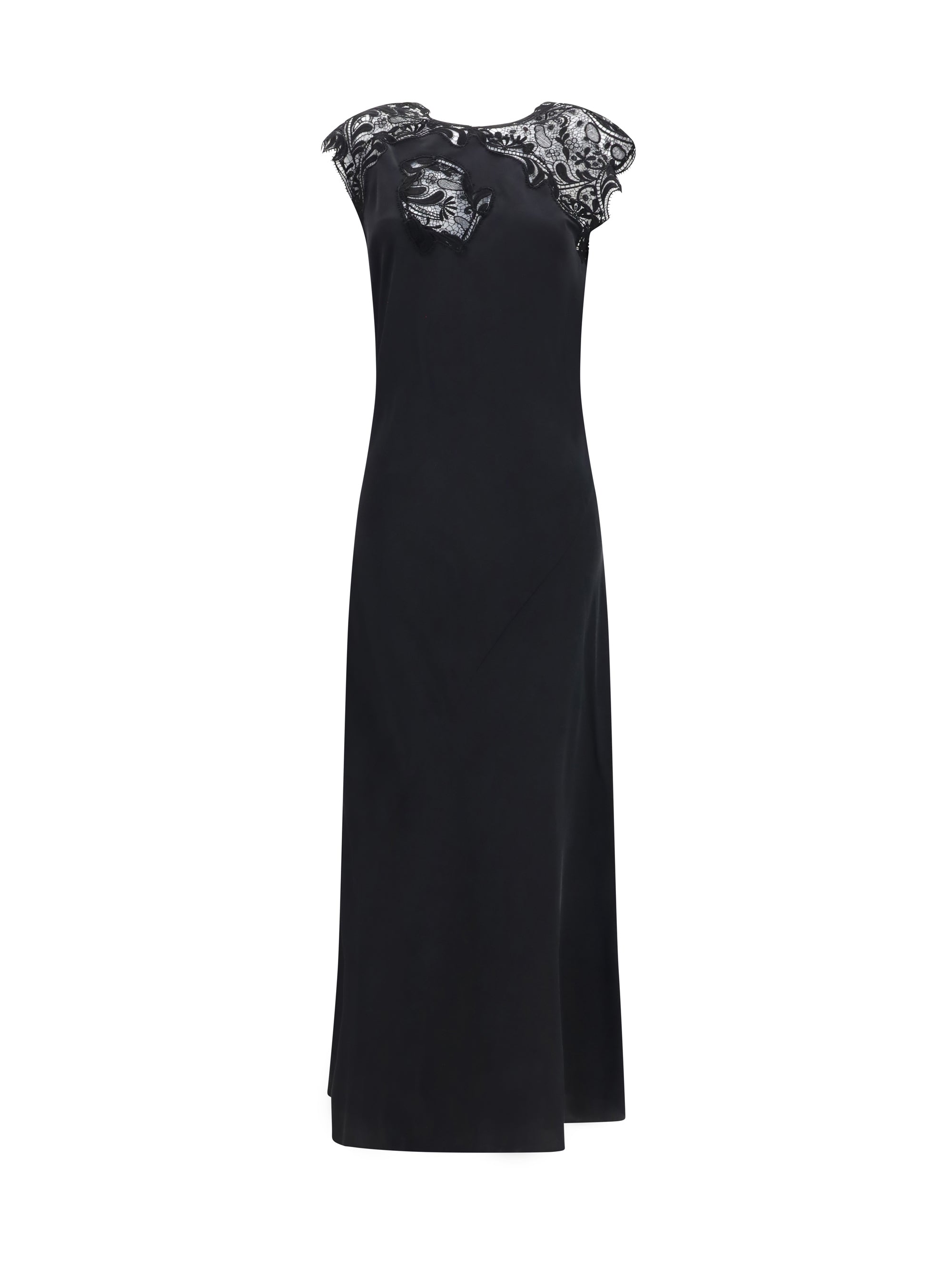 silk dress with lace
