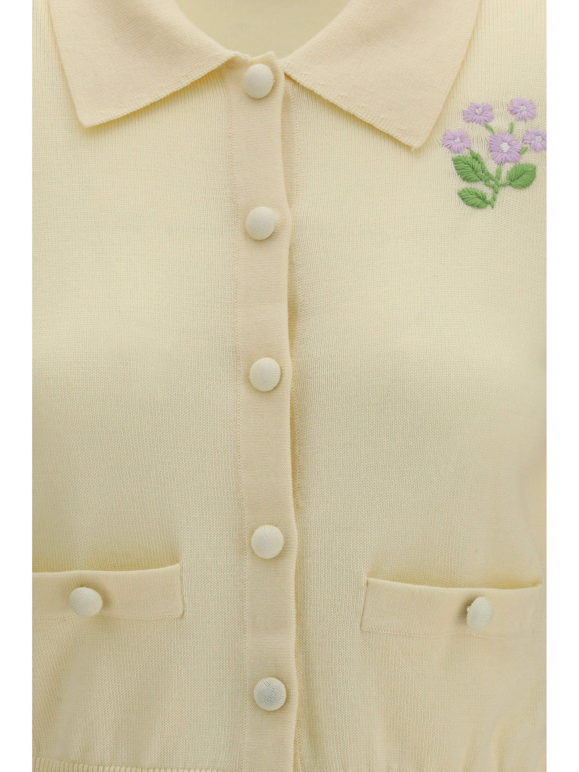 floral embroidered knit cardigan