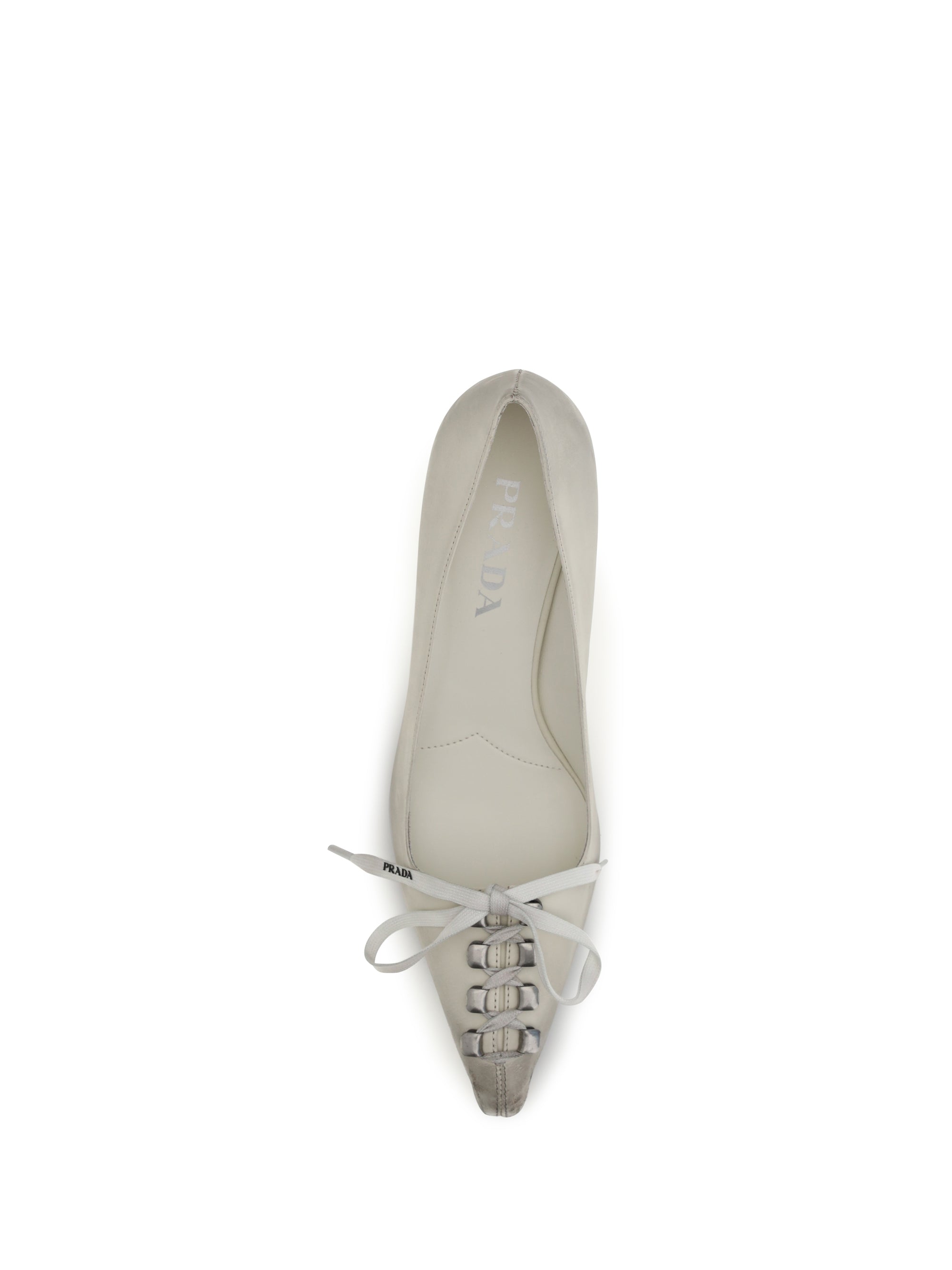 lace-up antique-finish leather pumps
